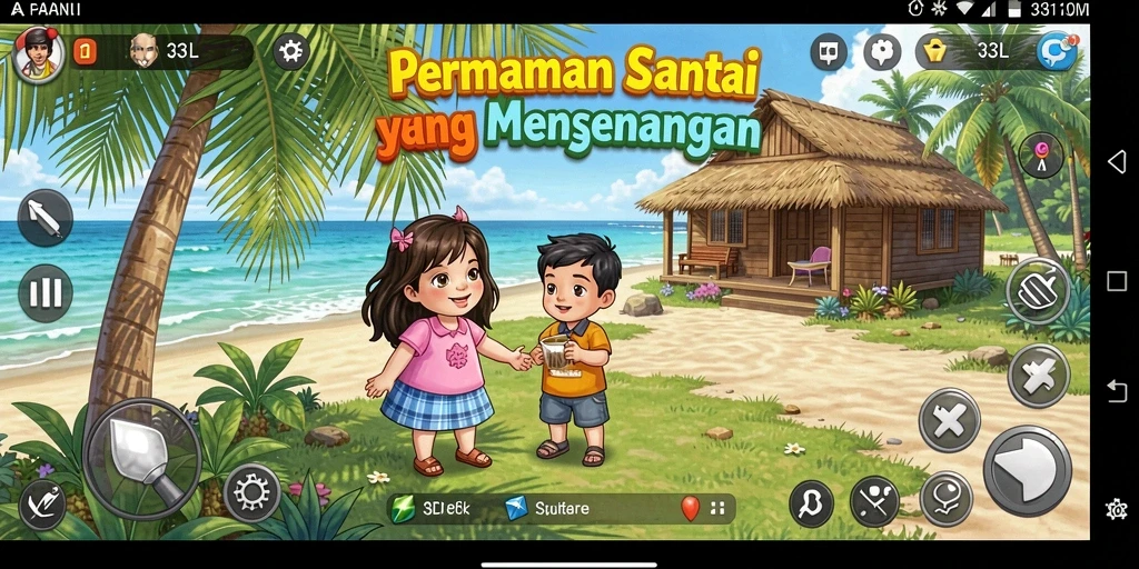 Screenshot menunjukkan gameplay seru dan warna-warni dari 33L.