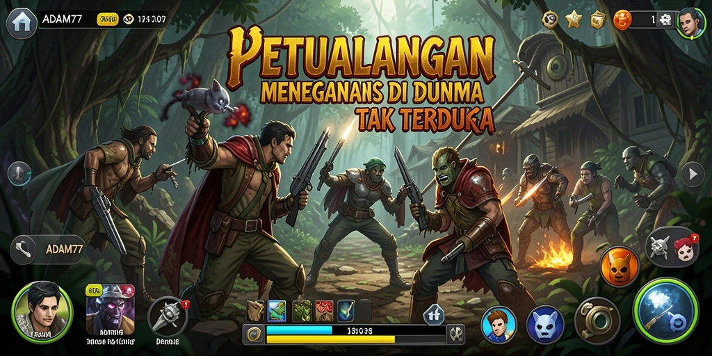 Screenshot gameplay ADAM77 menunjukkan aksi petualangan yang mendebarkan.