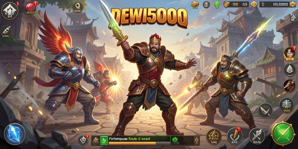 Gameplay seru di DEWI5000 dengan pertempuran Battle Royale.