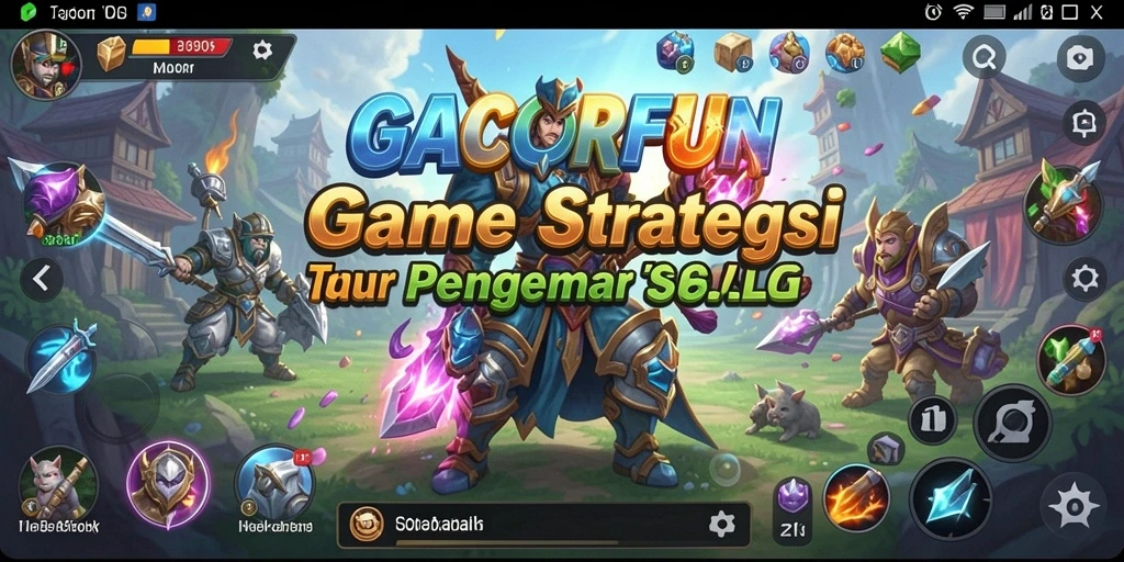 Screenshot gameplay GACORFUN yang menunjukkan pertempuran epik.