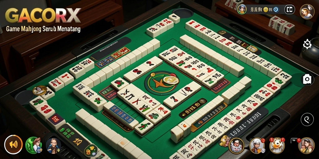 Tampilan gameplay Mahjong yang menarik di GACORX.