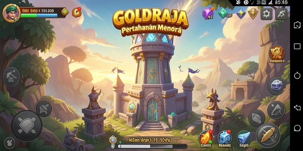 Tangkapan layar gameplay menunjukkan aksi menara pertahanan yang mendebarkan.