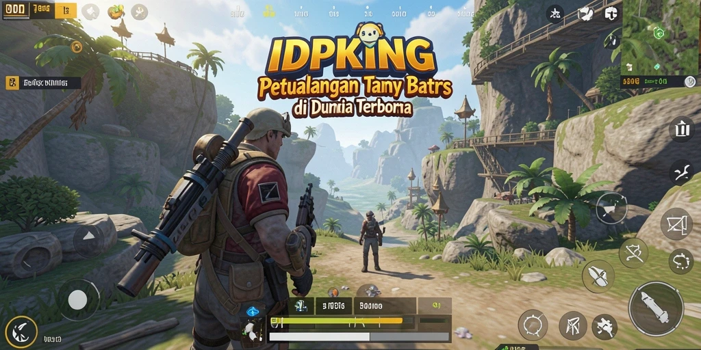 Tangkapan layar gameplay IDPKING yang menunjukkan dunia yang luas dan indah.