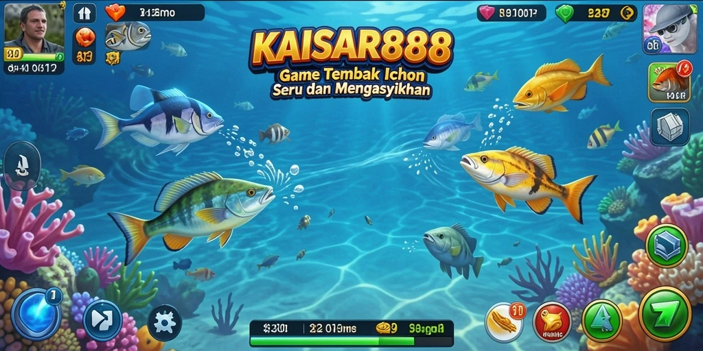 Gameplay menembak ikan yang seru dan penuh warna di KAISAR888.