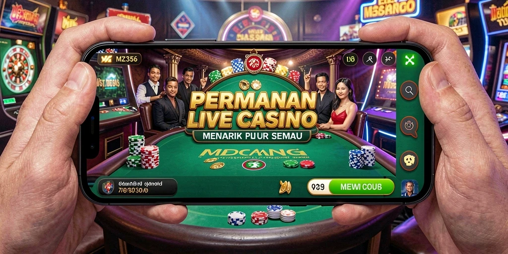 Tampilan gameplay Live Casino MZ356 yang menarik dan interaktif.