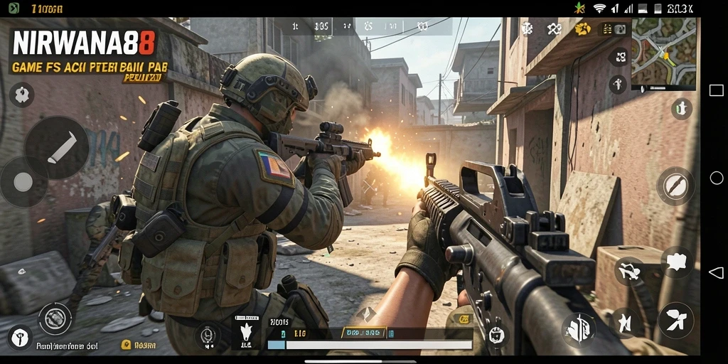 Screenshot gameplay aksi mendebarkan NIRWANA88 dengan pertempuran intens.