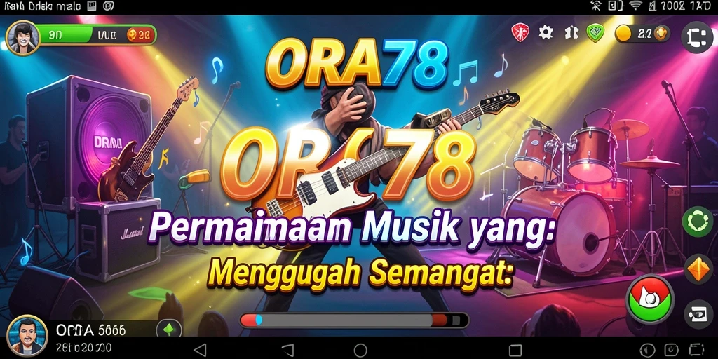 Tampilan gameplay menarik dari ORA78 dengan alat musik virtual.