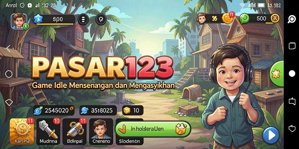 Tangkapan layar utama PASAR123 menunjukkan suasana pasar yang ramai dan interaktif.