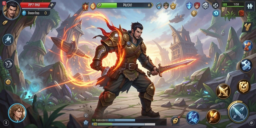 Tampilan gameplay ARPG PP7 dengan grafis menawan.