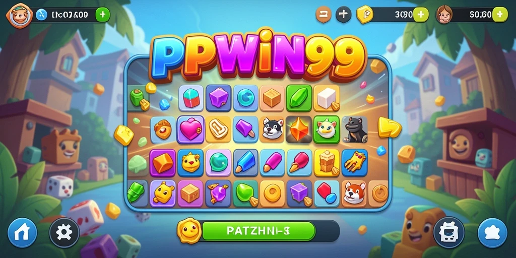 Tampilan screenshot utama PPWIN99 menampilkan gameplay Match-3 yang seru.