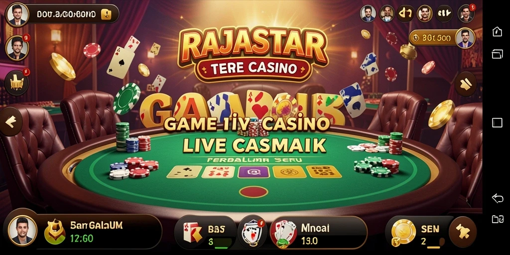Tampilan gameplay Live Casino RAJASTAR yang menarik dan interaktif.