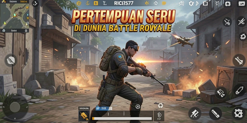 Gameplay intens RICIS77 dalam pertempuran Battle Royale.