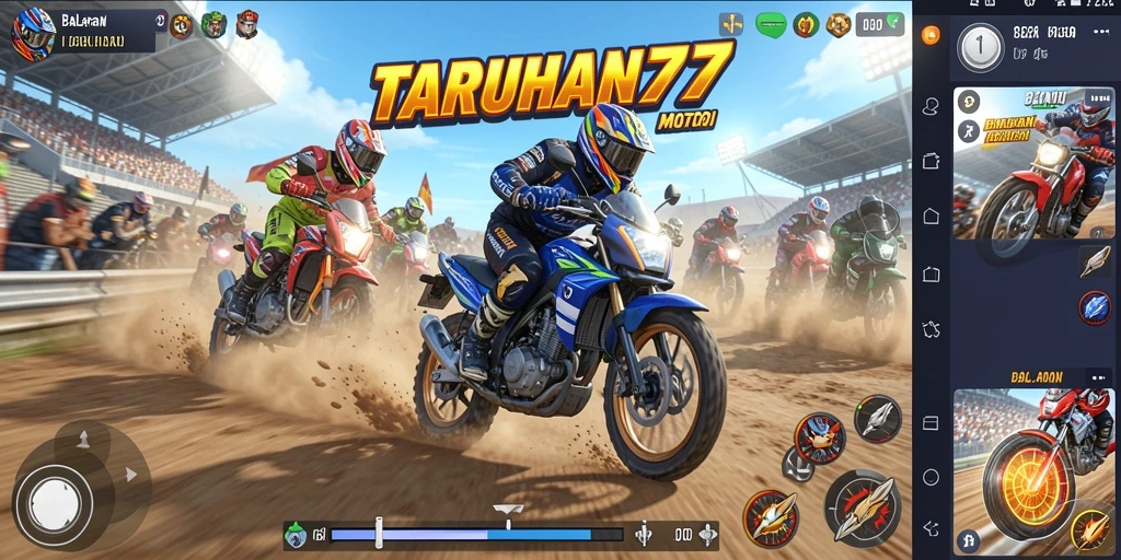 Gameplay mendebarkan saat bersaing di lintasan balap motor.