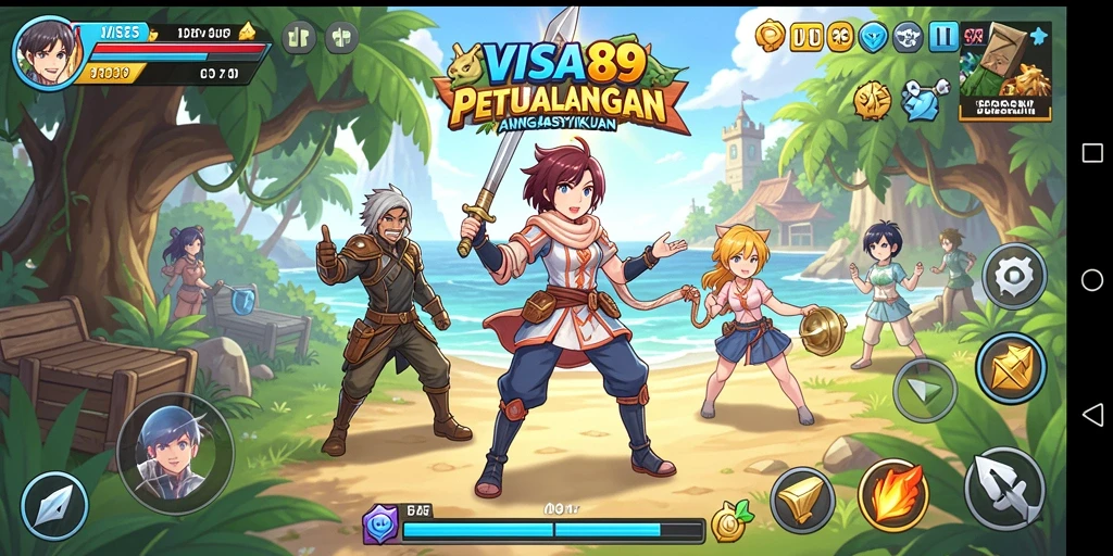 Screenshot menunjukkan aksi seru dalam permainan Anime VISA89.