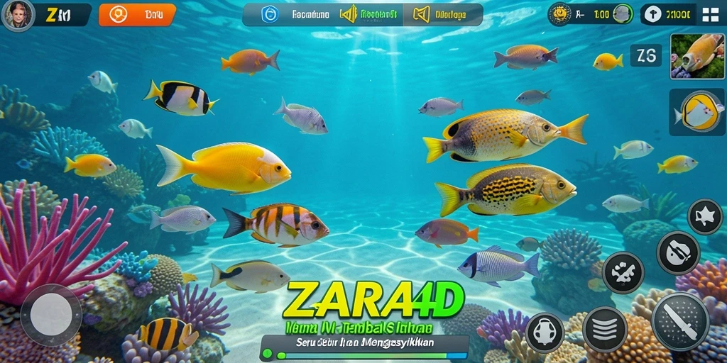 Tampilan aksi menembak ikan dalam ZARA4D yang seru dan penuh tantangan.